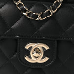 Lambskin Quilted CC In Love Heart Clutch With Chain Black