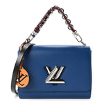 Epi Twist Braided Strap Shoulder Bag MM Bleu Roi