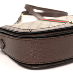 GG Supreme Monogram Web Small Ophidia Flap Messenger Bag Brown