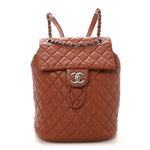 Lambskin Quilted Small Urban Spirit Backpack Brown