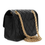 Aged Calfskin Quilted 2.55 Reissue Mini Flap Black