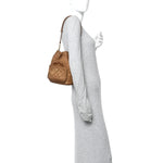 Re-Nylon Saffiano Stitched Re-Edition 1995 Chaine Drawstring Bucket Bag Brandy