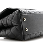 Caviar Quilted Mini Coco Handle Flap Black