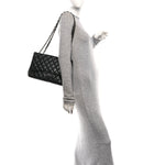 Lambskin Quilted Jumbo Single Flap Black