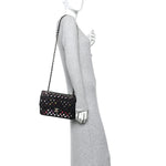 Lambskin Sea Through Flap Black Multicolor