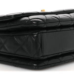 Lambskin Quilted Mini Medallion Multi Chain Flap Black