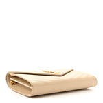 Grain De Poudre Matelasse Chevron Monogram Chain Wallet Nude Powder