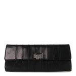 Lambskin Vertical Quilted Clutch Black
