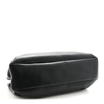 Smooth Calfskin Eyelet Small Top Handle Bag Black