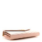 Grain De Poudre Matelasse Chevron Monogram Chain Wallet Pale Blush