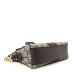 GG Supreme Monogram Textured Dollar Calfskin Web Small Ophidia Dome Shoulder Bag Beige Ebony New Acero