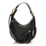 Soft Calfskin Arque Shoulder Bag Black