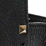 Pebbled Calfskin Medium Rockstud Tote Black