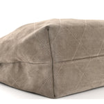 Suede Calfskin Lambskin Quilted Maxi Hobo Grey