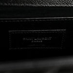 Grain De Poudre Textured Mixed Matelasse Triquilt Medium Monogram Satchel Black