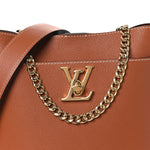 Calfskin Lock and Walk Bucket Cognac