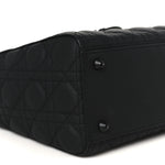 Ultra Matte Calfskin Cannage Large Lady Dior Black
