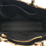 Jacquard Saffiano Triangolo Symbole Embroidered Large Tote Black Corda