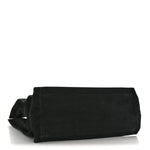 Linen Calfskin Rive Gauche North South Tote Black