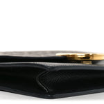 Vitello Cruise F is Fendi Bi-Color FF 1974 Embossed Medium Envelope Wallet On Chain Black Maya