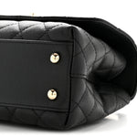 Caviar Quilted Mini Coco Handle Flap Black