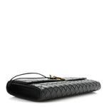Nappa Intrecciato Long Andiamo Top Handle Clutch Black