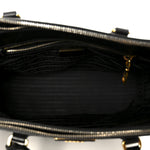 Saffiano Lux Small Galleria Double Zip Tote Black