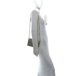 Grain De Poudre Matelasse Chevron Monogram Envelope Chain Wallet Light Sage