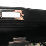 Vitello Dolce Shiny Nappa Plexglass Granite Medium Peekaboo Iconic Satchel Black