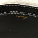 Canvas Horseferry Print Note Crossbody Bag Grey Black