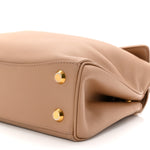 Natural Smooth Calfskin Mini Rodeo Top Handle Handbag Latte