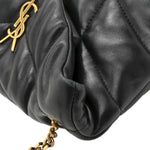 Lambskin Quilted Toy Loulou Puffer Monogram Chain Satchel Black