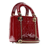 Patent Cannage Mini Lady Dior Red