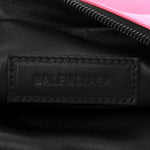 Recycled Sport Nylon Chain Logo Medium Raver Bag Fluo Pink Black
