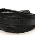 Grained Calfskin Medium Marcie Saddle Bag Black