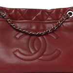 Caviar Quilted Large Timeless CC Soft Tote Dark Red