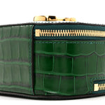Calfskin Crocodile Embossed Mini C Vanity Bag Woodsy Green