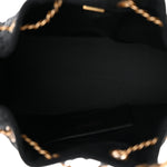 Washed Denim Quilted Small Chanel 25 Handbag Black