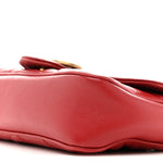 Calfskin Matelasse Super Mini GG Marmont Shoulder Bag Hibiscus Red