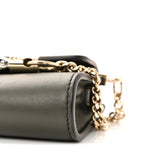 Suede Calfskin Mini Faye Shoulder Bag Deep Forest