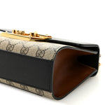 GG Supreme Monogram Calfskin Small Padlock Shoulder Bag Beige Black Cuir
