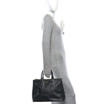 Saffiano Large Galleria Double Zip Tote Black