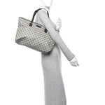 GG Supreme Monogram Medium Zippered Shopping Tote Navy