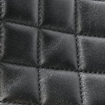 Lambskin Quilted Mini Rectangular Pearl Crush Flap Black