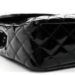 Patent Quilted Secret Label Medium Flap Black