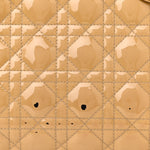Patent Cannage Large Lady Dior Dark Beige