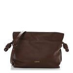 X SUNA FUJITA Nappa Flamenco Knot Clutch Havana