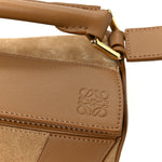 Calfskin Suede Small Puzzle Bag Oak
