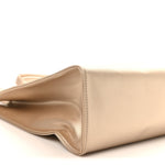 Metallic Vegan Leather Medium Shopping Bag Gold