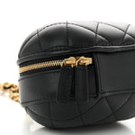 Lambskin Quilted CC Bubble Vanity Case With Chain Black